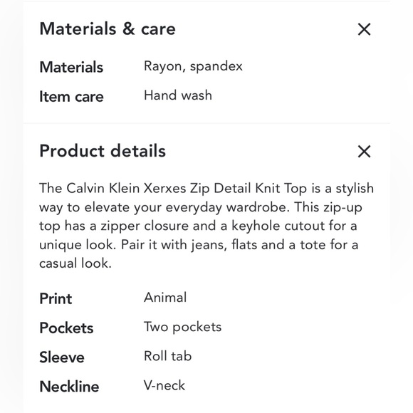 Calvin Klein Animal Print Top - Picture 2 of 2